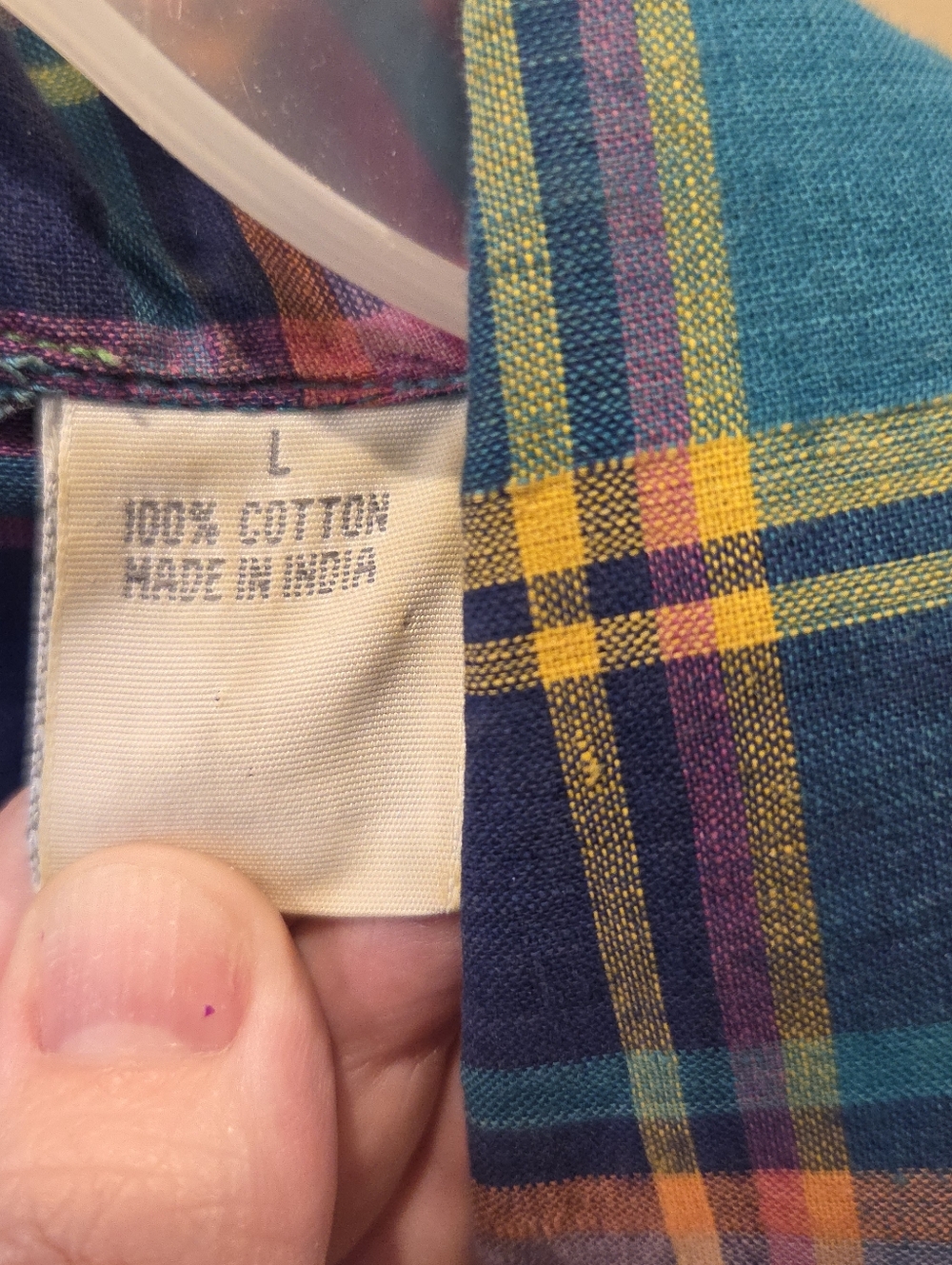 VTG Cathy Daniels Plaid Blazer Large Cotton 80s 90s Multi Color Madras Jacket - Picture 6 of 14